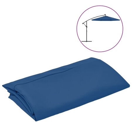 vidaXL Tissu de remplacement pour parasol déporté bleu azuré 300 cm