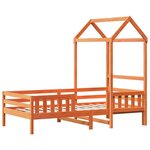 vidaXL Cadre de lit avec toit cire marron 80x200 cm bois massif de pin