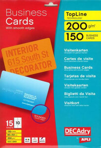 Pack 15X10 Cartes Bl Coins Ronds 200G