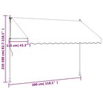 vidaXL Auvent rétractable crème 300x150 m tissu et acier