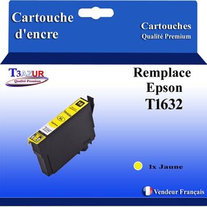 T3AZUR- Cartouche Compatible avec Epson 16XL 16 XL remplace Epson Workforce WF-2630WF WF-2650DWF WF-2660DWF WF-2750DWF WF-2760DWF Jaune