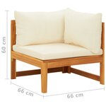 vidaXL Salon de jardin 2 Pièces avec coussins blanc crème Bois d'acacia