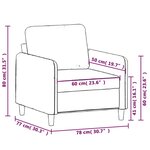 vidaXL Fauteuil Crème 60 cm Velours