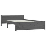 vidaXL Cadre de lit Gris Bois massif 135x190 cm Double