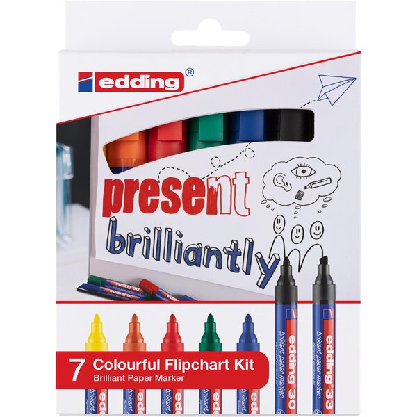 Kit chevalet colOré Etui de 7 Assortis 1 5-3 mm EDDING