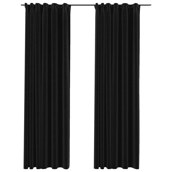 vidaXL Rideaux occultants aspect lin crochet 2Pièces Anthracite 140x245cm