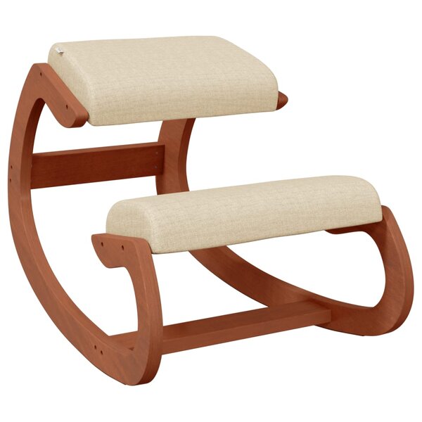 vidaXL Chaise assis-genoux crème 55x84x55 cm contreplaqué de bouleau