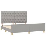 vidaXL Cadre de lit avec tête de lit Gris clair 180x200 cm