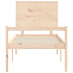 vidaXL Lit pour personne âgée et tête de lit 100x200 cm bois massif