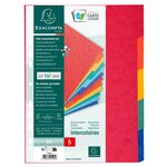 Intercalaires Carte Lustrée 225g 5 Positions - A4 - Couleurs Assorties - X 25 - Exacompta