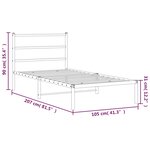 vidaXL Cadre de lit métal avec tête de lit blanc 100x200 cm