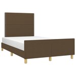 vidaXL Cadre de lit avec tête de lit marron foncé 120x190 cm tissu