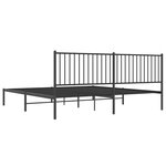 vidaXL Cadre de lit métal avec tête de lit noir 200x200 cm