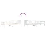 vidaXL Lit de jour sans matelas blanc 90x200 cm bois de pin massif