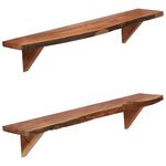 vidaXL Étagères murales 2 Pièces 90x20x18 cm Bois d'acacia massif