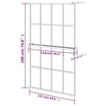 vidaXL Paroi de douche avec étagère Noir 118x190cm Verre ESG&Aluminium