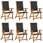 vidaXL Chaises pliables de jardin lot de 6 bois d'acacia et textilène