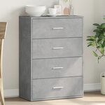 vidaXL Buffet gris béton 60x31x84 cm bois d'ingénierie