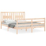 vidaXL Cadre de lit avec tête de lit 160x200 cm bois massif