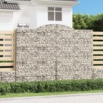 vidaXL Paniers à gabions arqués 8 Pièces 300x50x220/240 cm fer galvanisé