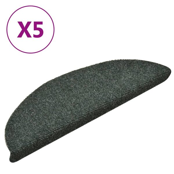 vidaXL Tapis autoadhésifs de marches 5 Pièces Vert 56x17x3 cm Aiguilleté