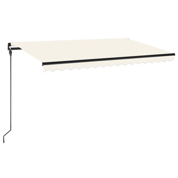 vidaXL Auvent manuel rétractable avec LED 450x300 cm Crème