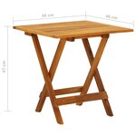 vidaXL Table de bistro 46x46x47 cm Bois d'acacia massif
