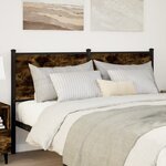 vidaXL Tête de lit chêne fumé 140 cm bois d'ingénierie et acier