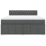 vidaXL Sommier à lattes de lit avec matelas Gris foncé 180x200cm Tissu