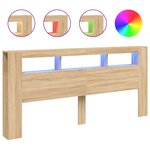 vidaXL Tête de lit à LED chêne sonoma 220x18 5x103 5cm bois ingénierie