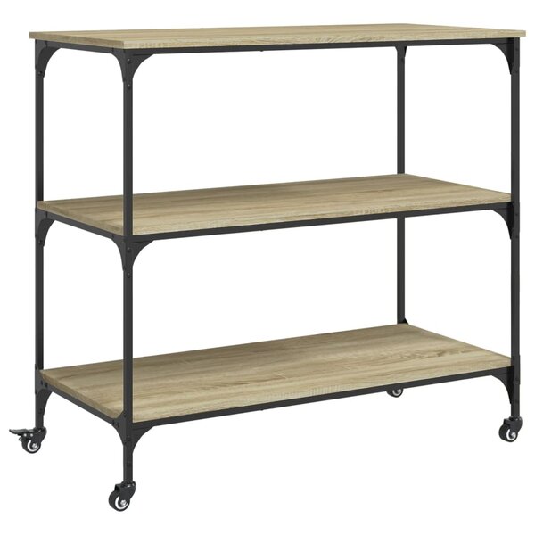 vidaXL Chariot de cuisine chêne sonoma 102x50x95 cm bois d'ingénierie