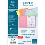 Paquet de 100 sous-chemises SUPER 60 22x31cm Assorties x 10 EXACOMPTA