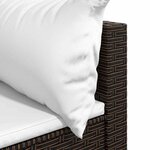 vidaXL Canapé d'angle de jardin avec coussins marron résine tressée