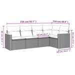 vidaXL Salon de jardin avec coussins 5 Pièces beige résine tressée