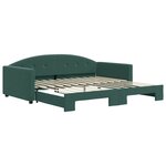 vidaXL Lit de jour avec lit gigogne vert foncé 100x200 cm velours