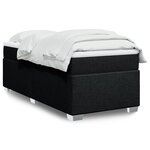 vidaXL Sommier à lattes de lit avec matelas Noir 90x190 cm Tissu