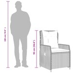 vidaXL Ensemble à manger de jardin et coussins 9 Pièces beige Poly rotin