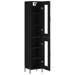 vidaXL Buffet haut Noir 34 5x34x180 cm Bois d'ingénierie