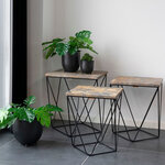 3 pots de fleurs en métal noir