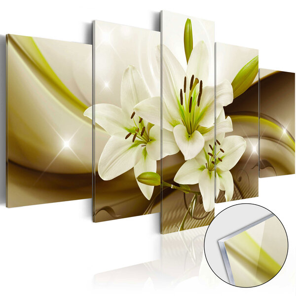 Tableau sur verre acrylique - modern lily [glass] l x h en cm 100x50