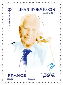Timbre - Jean d'Ormesson (1925-2017) - Lettre verte