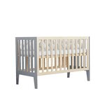 Lit bébé KIPPY 60 x 120 gris et verni