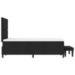 vidaXL Lit à Ressorts avec Matelas & Banc Noir 120x200 cm Tissu