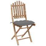 vidaXL Ensemble à manger d'extérieur pliable 5Pièces avec coussins Bambou