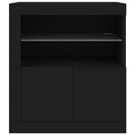 vidaXL Buffet avec lumières LED noir 60 5x37x67 cm
