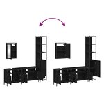 vidaXL Ensemble de meubles salle de bain 4 Pièces noir bois d'ingénierie