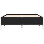 vidaXL Cadre de lit noir 140x190 cm bois d'ingénierie et métal
