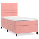vidaXL Sommier à lattes de lit avec matelas Rose 90x190 cm Velours