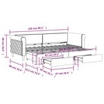 vidaXL Lit de jour avec gigogne et tiroirs rose 80x200 cm velours