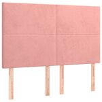 vidaXL Sommier à lattes de lit avec matelas Rose 140x190 cm Velours
